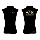 2025 Grand National Black Zip Sleeveless Polo Shirt