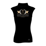 2025 Grand National Black Zip Sleeveless Polo Shirt