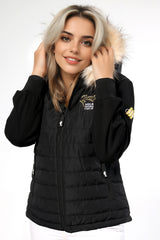 2024 MI3DE Black Padded Jacket With Fleece Sleeves