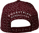 Equestrian Queensland maroon cap with print